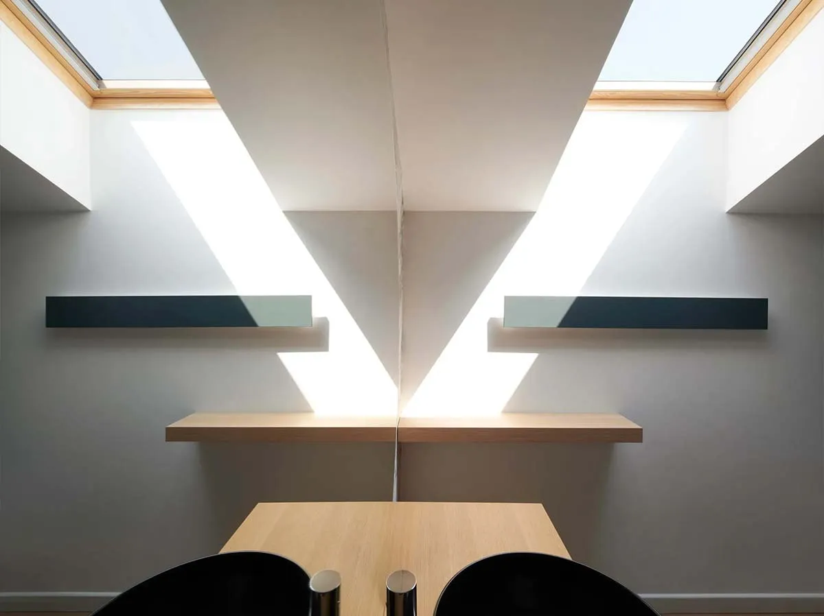 Flat roof windows in the attic in Milan